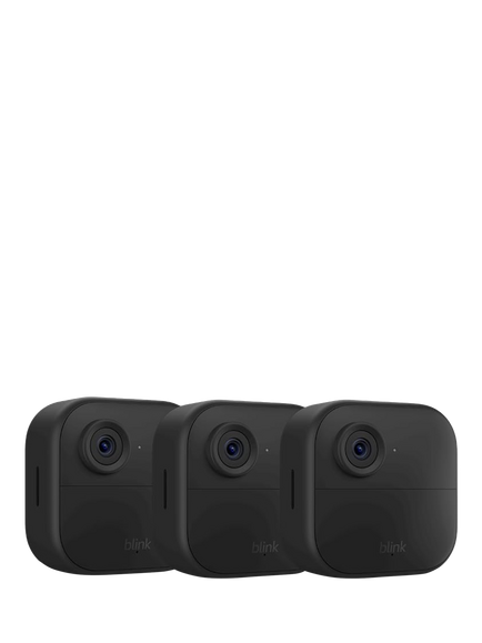 Blink Outdoor 4 Wireless Battery Smart Security System with Three HD Cameras, Black, Black