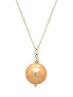E.W Adams 9ct Yellow Gold Cultured Freshwater Pearl Pendant Necklace, Gold/Yellow