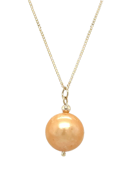 E.W Adams 9ct Yellow Gold Cultured Freshwater Pearl Pendant Necklace, Gold/Yellow