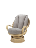 Desser Arlington Rattan Swivel Rocking Chair, Grey