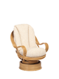 Desser Centurion Rattan Swivel Rocking Chair, Cream/Natural