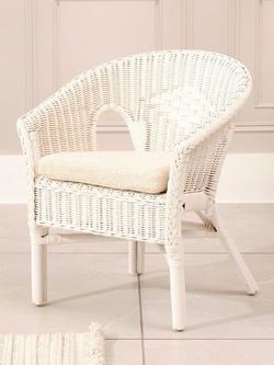 Desser Kids' Rattan Loom Chair with Cushion, White - view 2, Natural