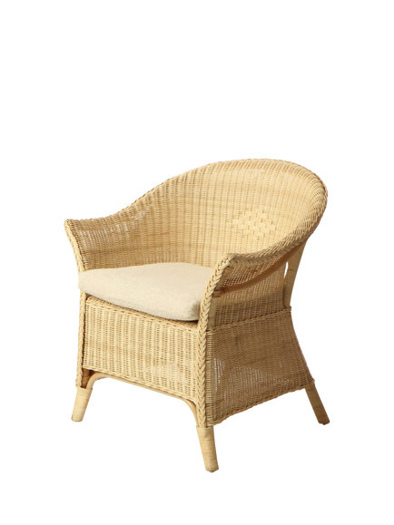 Desser King Rattan Loom Chair with Cushion, Natural, Natural