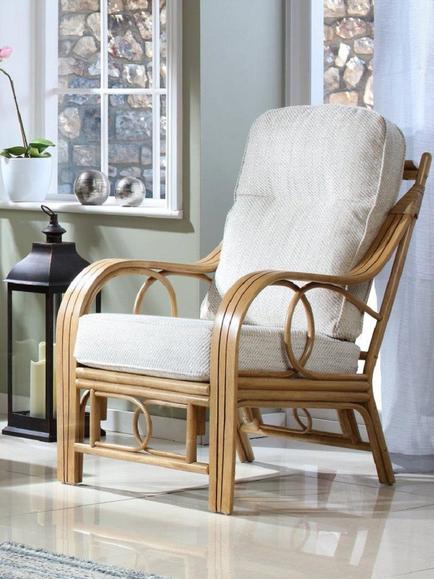 Desser Madrid Rattan Lounge Chair, Jasper/Natural - view 2, Beige