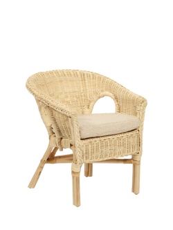 Desser Kids' Rattan Loom Chair with Cushion, Natural, Natural