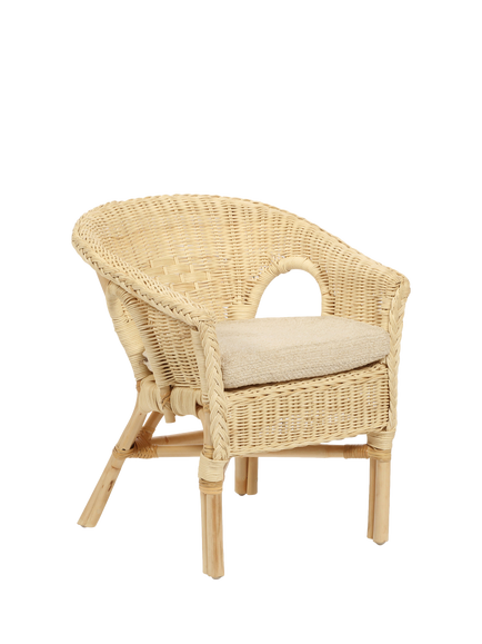 Desser Kids' Rattan Loom Chair with Cushion, Natural, Natural