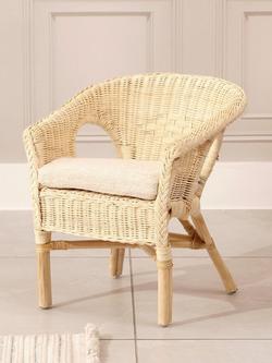 Desser Kids' Rattan Loom Chair with Cushion, Natural - view 2, Natural