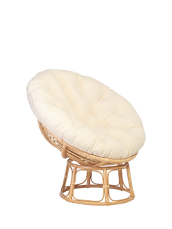 Desser Papasan Rattan Chair, White, White