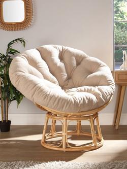 Desser Papasan Rattan Chair, White - view 2, White