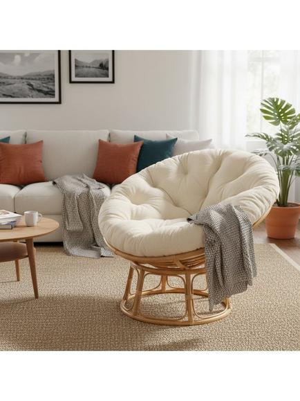 Desser Papasan Rattan Chair, White - view 2, White
