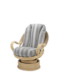Desser Samford Rattan Swivel Chair, Grey
