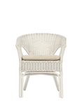 Desser Rattan Loom Chair with Cushion, White