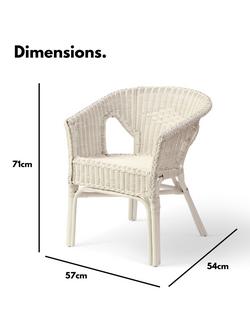 Desser Rattan Loom Chair with Cushion, White - view 2, Natural