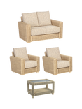 Desser Burford Rattan 4-Seater Lounging Table & Chairs Set, Grey