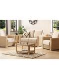 Desser Burford Rattan 4-Seater Lounging Table & Chairs Set, Grey
