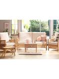 Desser Chester Rattan 5-Seater Lounging Table & Chairs Set, Cream/Natural