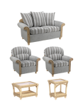 Desser Samford Scatterback Rattan 4-Seater Lounging Table & Chairs Set, Grey