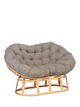 Desser Papasan Rattan 2-Seater Sofa, Grey