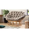 Desser Papasan Rattan 2-Seater Sofa, Grey
