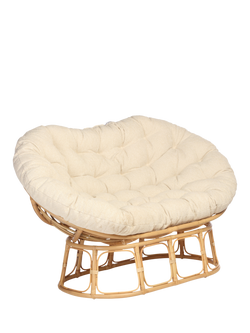 Desser Papasan Rattan 2-Seater Sofa, Cloud, Beige