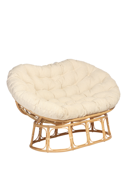 Desser Papasan Rattan 2-Seater Sofa, Cloud, Beige