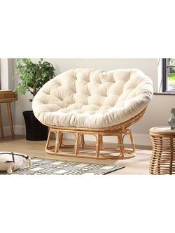 Desser Papasan Rattan 2-Seater Sofa, Cloud - view 2, Beige
