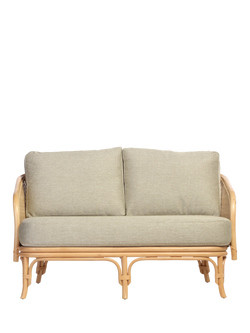Desser Royal Roma Rattan 2-Seater Sofa, Natural/Green, Green