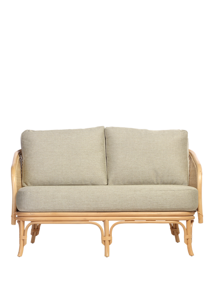 Desser Royal Roma Rattan 2-Seater Sofa, Natural/Green, Green