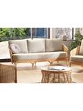 Desser Royal Roma Rattan 3-Seater Sofa, Natural/Green