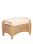 Desser Centurion Rattan Footstool, Cream/Natural