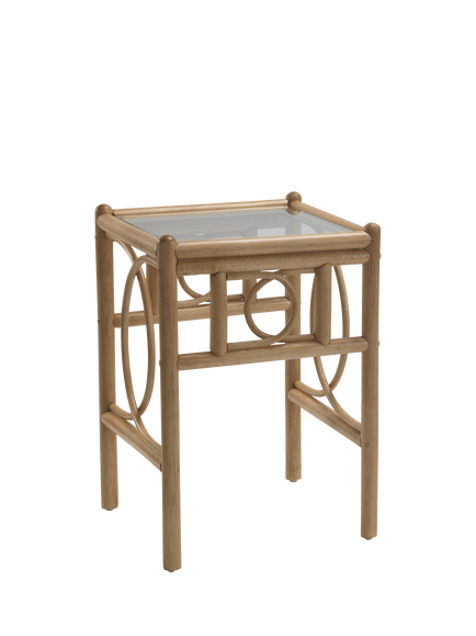 Desser Madrid Rattan Side Table, Light Oak, Light Oak