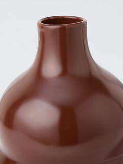 John Lewis Wavy Gourd Stoneware Vase, H30cm, Brown - view 2, Brown
