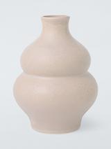 John Lewis Wavy Gourd Stoneware Vase, H20cm, Brown