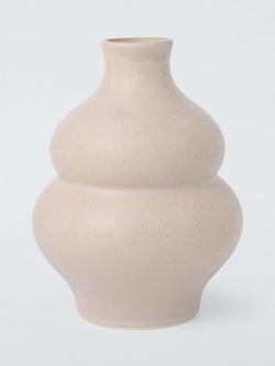 John Lewis Wavy Gourd Stoneware Vase, H20cm, Brown, Brown
