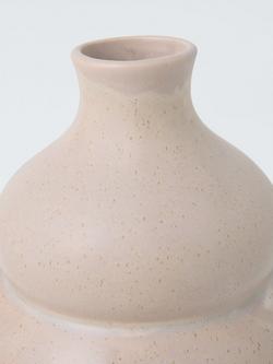 John Lewis Wavy Gourd Stoneware Vase, H20cm, Brown - view 2, Brown