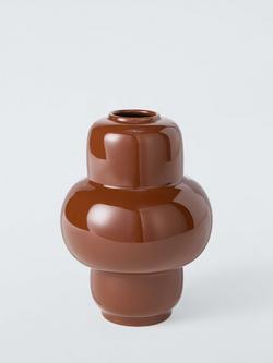 John Lewis Organic Shape Contemporary Stoneware Vase, H25cm, Red, Red