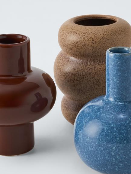 John Lewis Mini Stoneware Vases, Set of 3, H12cm - view 2, Multi