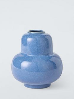 John Lewis Organic Shape Contemporary Stoneware Vase, H20cm, Blue, Blue