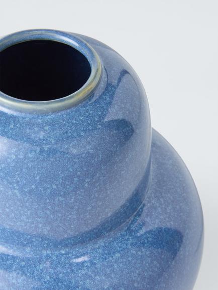John Lewis Organic Shape Contemporary Stoneware Vase, H20cm, Blue - view 2, Blue