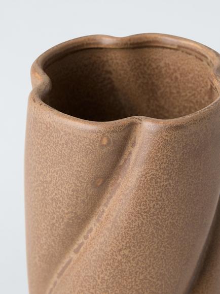 John Lewis Twist Ceramic Vase, H25cm, Brown - view 2, Brown