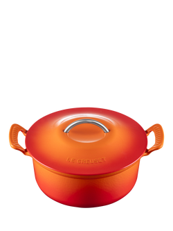 Le Creuset Cast Iron Modern Heritage Round Casserole, 26cm, Volcanic, Volcanic