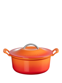 Le Creuset Cast Iron Modern Heritage Round Casserole, 26cm, Volcanic - view 2, Volcanic