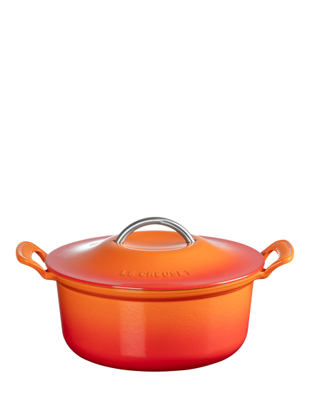 Le Creuset Cast Iron Modern Heritage Round Casserole, 26cm, Volcanic - view 2, Volcanic
