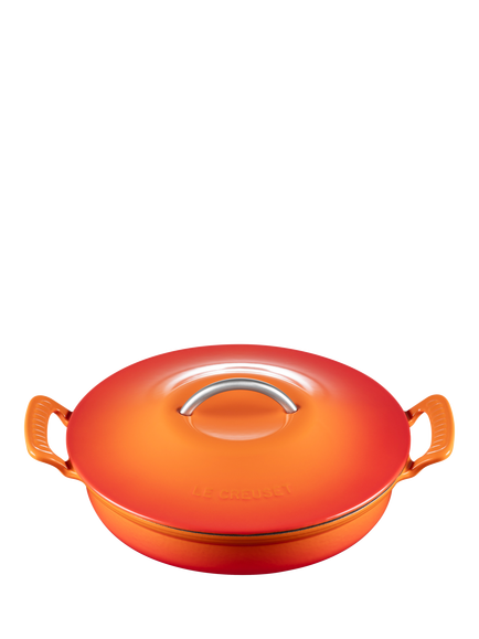 Le Creuset Cast Iron Modern Heritage Shallow Casserole, 28cm, Volcanic, Volcanic