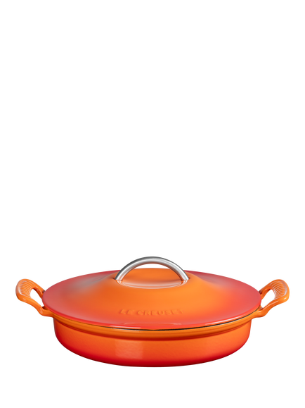Le Creuset Cast Iron Modern Heritage Shallow Casserole, 28cm, Volcanic - view 2, Volcanic