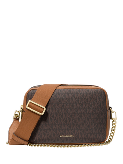 Michael Kors Bryant Signature Print Cross Body Bag, Brown/Acorn