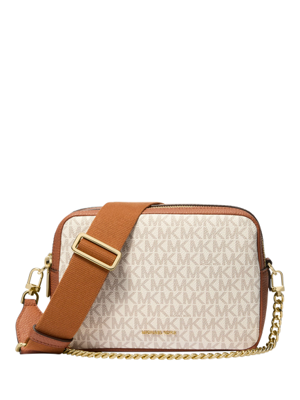 Michael Kors Bryant Signature Print Cross Body Bag, Vanilla/Acorn