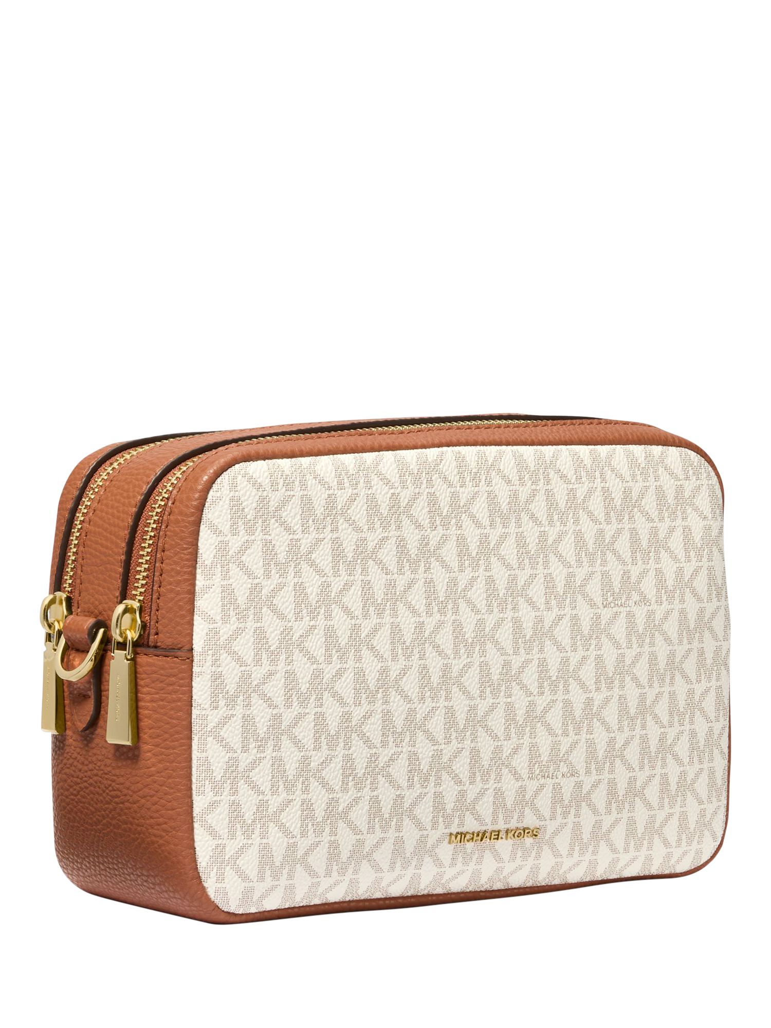 Product image 2 of 5, which shows Michael Kors Bryant Signature Print Cross Body Bag, Vanilla/Acorn