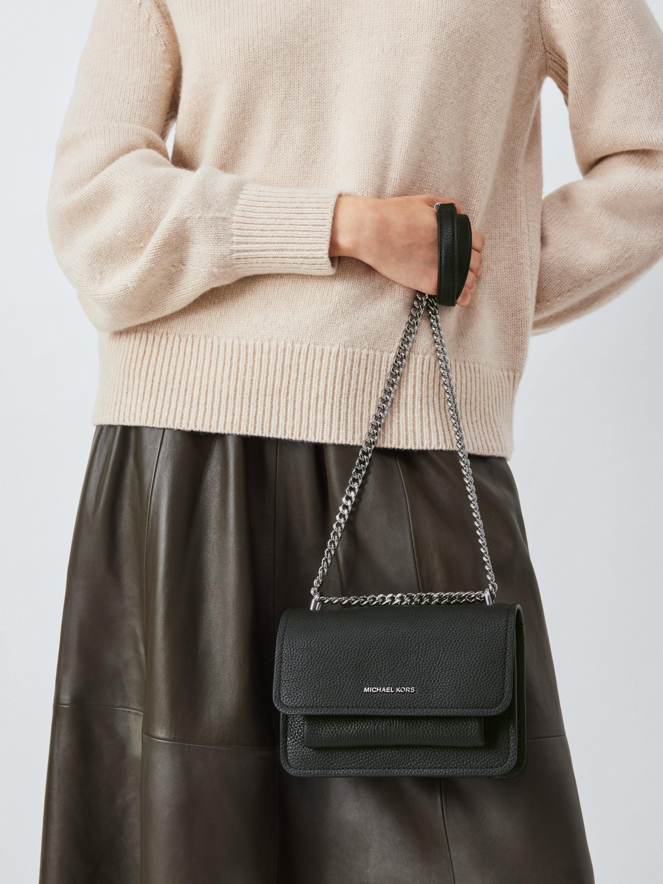 Product image 2 of 6, which shows Michael Kors Claire Leather Crossbody Bag, Black