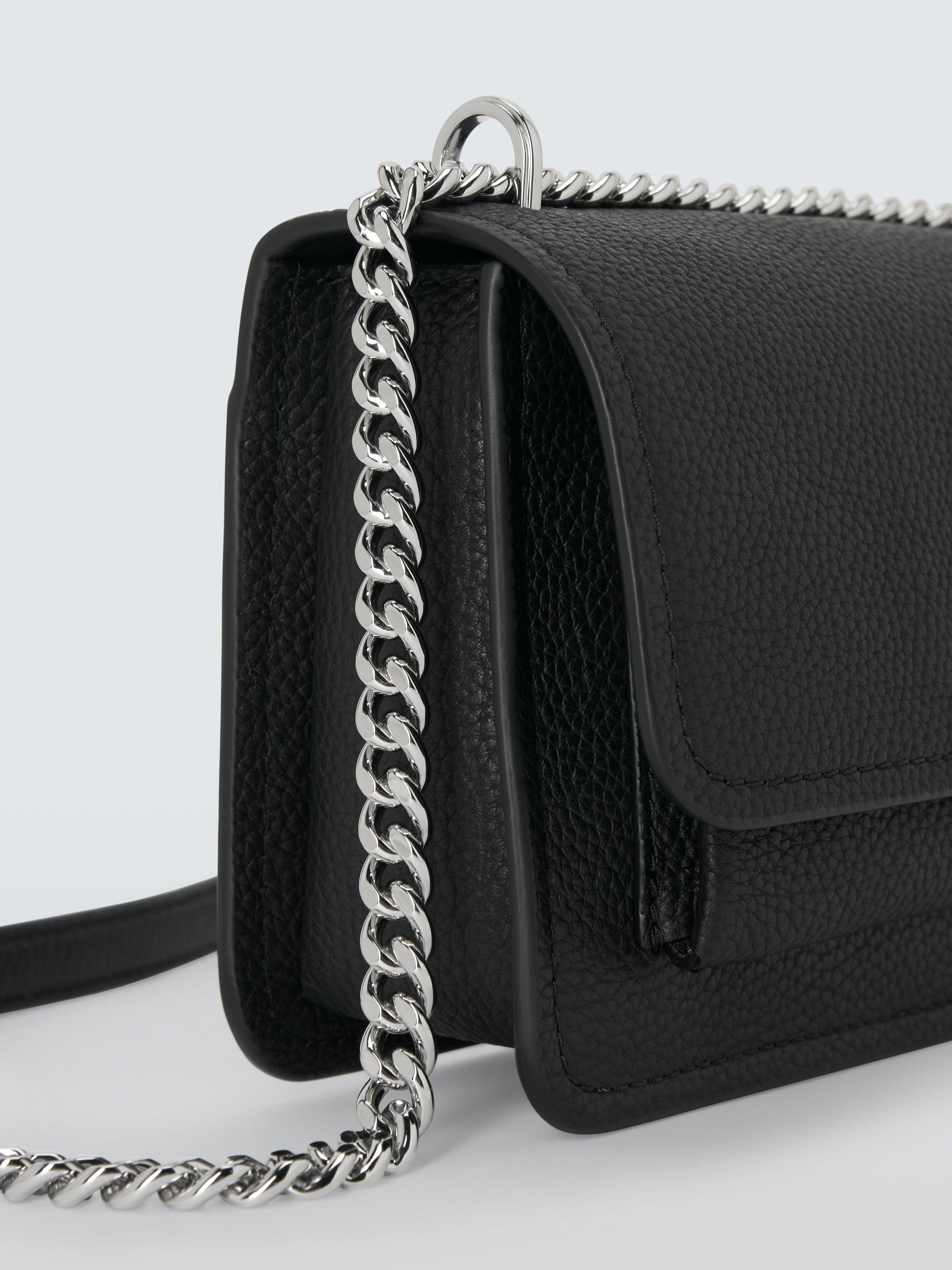 Product image 5 of 6, which shows Michael Kors Claire Leather Crossbody Bag, Black